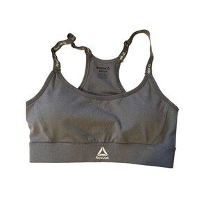 Reebok Gray Sports Bra With Adjustable Straps Womens Small Stretch Comfort Mater